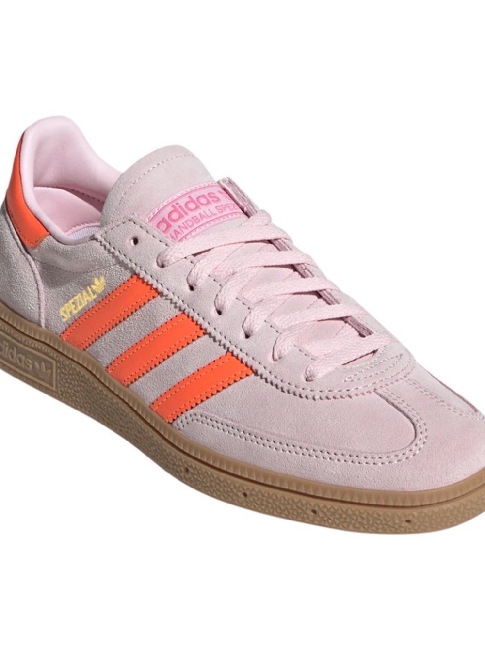 adidas Women's Handball Spezial Suede Sneaker - Light Pink & Orange